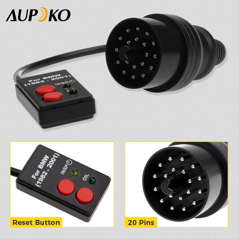 Aupoko Reset Oil Service Tool, 20 Pins Socket OBD Oil Service Reset Tool Replacement for BMW 1982-2001 E30 E34 E36 E39 - Image 5